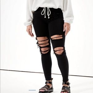 AE Ne(x)t level ripped curvy high-waisted jegging, 8 short